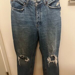 Abercrombie & Fitch Relaxed Fit Distressed Blue Jeans